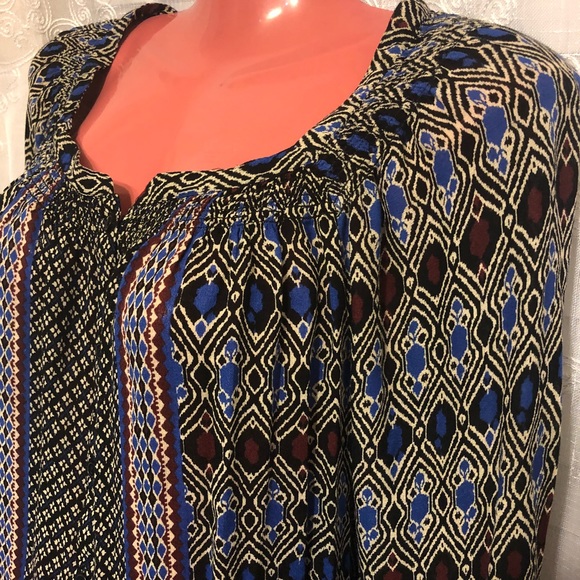 Lucky Brand | Gypsy Ikat Top | Size L - Picture 5 of 8